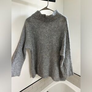 size large grey Free People mock neck sweater